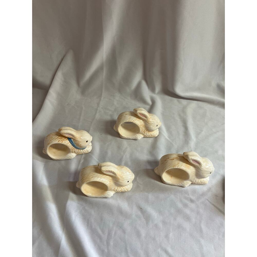 Bunny Napkin Holders 4 Pieces Dinner Easter Rabbit Decor Spring